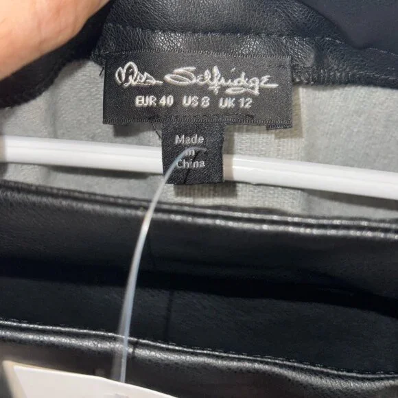 NEW Miss Selfridge faux leather kilt in black - Picture 7 of 10